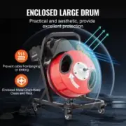 50ft x 0.013m Manual Drain Snake Auger with Wheels and Foot Switch