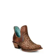 Corral Ladies Brown Leopard Print Inlay Ankle Bootie Z2001