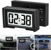 Youngfly Small Digital Clock, Mini Car Dashboard Clock Battery Black