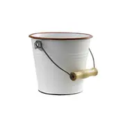 Urban Style Enamelware 1L Ice Bucket Storage Cooler w/Wire Handle/Red Rim White