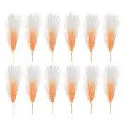 12 Pcs 17 Inch Faux Pampas Grass Artificial Boho Decor Gradient Orange
