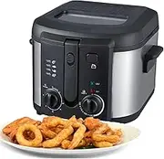 Deep Fryer, 6L 2180W Stainless Steel Deep Fat Fryer with Frying Basket, 130-190℃ Temperature Adjustable & Timer, Electric Deep Fryer Mini Frying Chicken Pot for Fried Chicken, French Fries