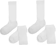 WOFASHPURET Men's Socks 2 Pairs/4pcs Pack Hospital Socks Non-slip and Elastic White