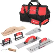Goldblatt 8-Piece Masonry Hand Tool Set Includes Finishing Trowel, Gauging Wood
