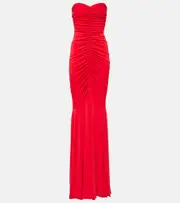 [Norma Kamali] Norma Kamali Ruched strapless gown AU 12 red