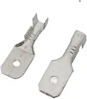 BIZOCA 100Pcs 2.8 4.8 6.3 Terminal Tab Sleeve Crimp Terminal Male Female Spade Connector Crimping Terminals Cold Press Terminal(6.3 Tab)