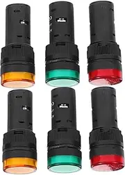 HAWILLOSCH 6Pcs LED Signal Lamp Panel Mount Pilot Indicator Lights Yellow Red Green Each with Insulated Base for Automotive and Equipment Use Low Energy Consumption Design