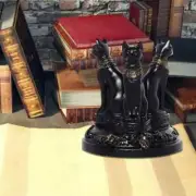 Bastet Cats Egyptian Cat Statue Crystal Sphere Ball Stand Triple Goddess Display