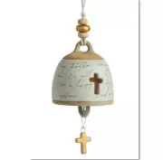 DEMDACO Inspired Faith Bell Wind Chime Ceramic Lord’s Prayer New In Box Cross