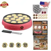 Electric Mini Pancake Maker with Non-Stick Coating - Ideal for Snacks & Desserts
