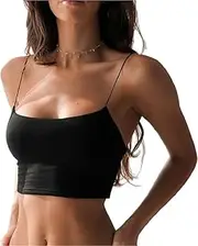 [Generic] Women's Crop Top Cami Camisole Summer Women Sexy Slim Sleeveless Backless Spaghetti Strap Tank Top