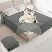 PICK FOR LIFE Waterproof Dog Blanket, Reversible and Washable Pet Bed Covers, Protects Furniture, Couch, Bed, and Car from Spills and Scratches, Soft and Cozy for Large Dog and Puppy (208x208cm,Grey)