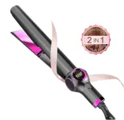Hair Straightener & Curler 2 in 1, Twist Straightening Curling Iron [Grey]