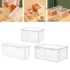 Clear Bread Box Storage Bin Fruits Bagel Muffins Bread Bins with Lid for Cabinet