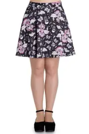 Hell Bunny Candy Goth Gothic Lolita Skull Skater Mini Skirt