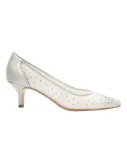 [Alan Pinkus] Spritz Silver Satin Pump