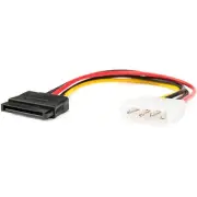 Rocstor Premium 6in 4 Pin Molex to Left Angle SATA Power Cable Adapter - LP4 -