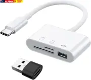 3-In-1 OTG USB SD Card Reader & Adapter, USB C to Sd/Tf/Micro USB Card Reader fo
