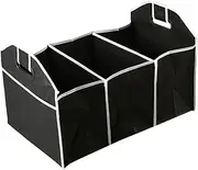 Car Boot Organiser Car Trunk Organizer Portable Foldable Waterproof Auto Storage Bag With 3 Compartments For SUV Truck Van Sedan ﻿