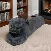 40 Inch 15% Chubbier Large Blue Cat Stuffed Animal,Soft Weighted Cat Plush Stuffed Cat Body Pillow for Kids and Adults, Funny Perfect Cat Gifts for Cuddling and Room Decoration