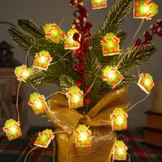 2M 20LED Battery Operated Christmas Jingle Bell Gift Box String Lights Christmas Decorations for Party