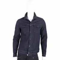 在飛比找Yahoo奇摩購物中心優惠-Emporio Armani 字母鉚釘深藍牛仔襯衫式外套(男