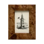 Pigeon & Poodle Narvik Dark Brown Burl Frame, 4 x 6