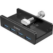 Orico Aluminum Alloy 4 Port USB 3.0 Clip Type Hub - Black [ORICO-MH4PU-BK-BP]