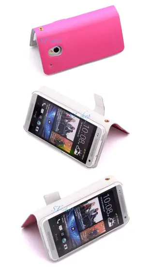 【HTC ONE mini 】 真皮/牛皮側翻皮套 保護殼 手機殼 皮套 出清 不挑色