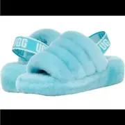 UGG Womens Fluff Yeah Slide Slippers Shoes | Clear Water Blue | NEW/ NEW in BOX!
