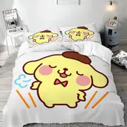 c75 Pompompurin Duvet Cover 2pc3pc Single Double Bed King Size Needlework Pillowcase Quilt Cover Multi-piece Bedding Set ee75