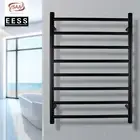 ACA Bath Electric Heated Towel Rail Rack Warmer Dryer 8 Rungs Round Black SUS304