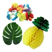 38 Pcs Tropical Palm Leaves Decorations Artificial Monstera Leaf