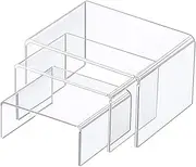 LYSAIMG 6 Pcs Acrylic Display Risers,3 Sizes Acrylic U-Shaped Display Stand,Clear Collectibles Display Stands forBuffets,Cupcakes,Buffets,Jewelry Display,Model Showcase