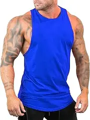 [Generic] Mens Soft Basic Gym Tank Tops Breathable Y-Back Athletic Fitness Muscle Tanks Workout Bodybuilding Sleeveless Tee