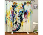 Colorful Painting Elephant Shower Curtain