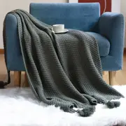 130x170cm Cable Knit Throw Blanket Lightweight Blanket for Sofa Couch Bed