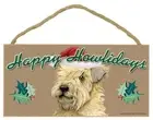 Happy Howlidays Wheaten Terrier Christmas Dog Sign Great Gift 5"x10" Plaque 301