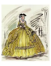 GRACE KELLY COSTUME SKETCH BY EDITH HEAD #4 - VINTAGE REPRINT
