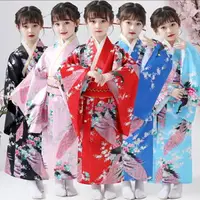 在飛比找樂天市場購物網優惠-古裝日本兒童和服男女童民族浴衣萬圣節學生合唱演出舞蹈表演服裝