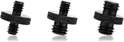 3pcs Mic Stand Adapter, Sturdy Aluminum Alloy Mic Screw Adapter 3/8 Male to 3/8 Male，1/4 Male to 1/4 Male and 3/8 Male to 1/4 Male Tripod Camera Mic Mount Adapter for Microphone Stand Tripod