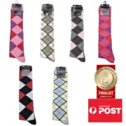 Women's Argyle Diamond Pattern Knee High Socks SINGLE PAIR *NEW COLOURS ADDED!*