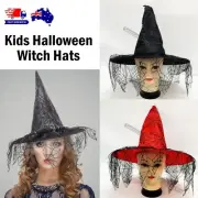 Deluxe Lace Witch Hat Kids Halloween Wizard Costume Fancy Dress Party Cosplay