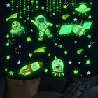 4x Star Wall Decals with Astronaut Glow in The Dark Stickers for Nursery Decor