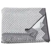 FJÄLLSTARR bath towel, white/grey, 70x140 cm