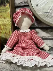 Vintage Faceless Girl Doll Red Dress