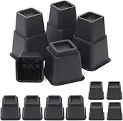 Glarks 8Pcs Bed Risers, Heavy Duty Adjustable Furniture Risers Bed Lifts Set in Heights 3, 5 or 8 Inches for Chair, Table and Sofa, Supports up to 1300 lbs