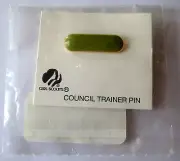 Girl Scout COUNCIL TRAINER PIN Leader Adult Leader Pin Bar CHARTREUSE Pale Green