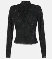 [Self-Portrait] Self-Portrait Embellished mesh top AU 6 black