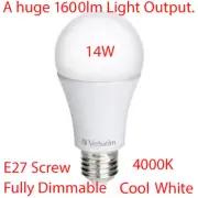 14W Dimmable LED Light Globes Bulbs Lamp E27 Screw Cool White 4000K 1600Lm